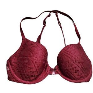 Xhilaration womens Bra 32 C wine color front clip tshirt bra‎ criss cross